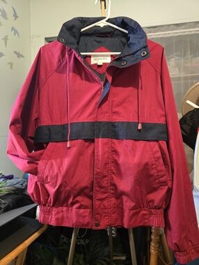 Moore's 90s Windbreaker Jacket with Navy Contrast As Is